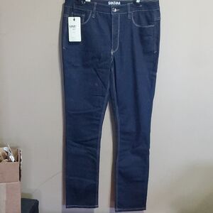 Santana High Rise Slim Leg Jeans Size 12 Dark Blue